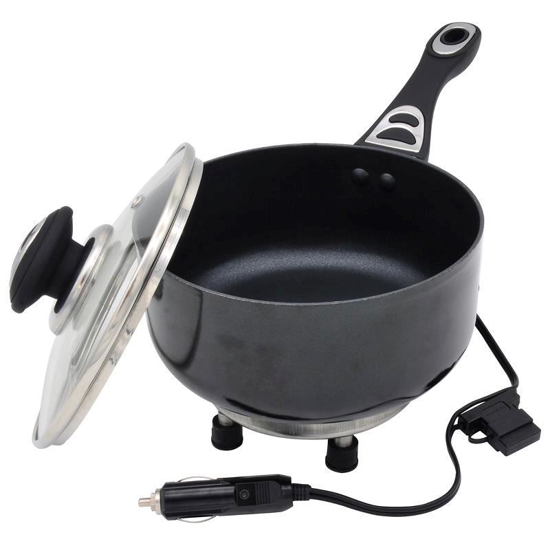 RoadPro 12V Power Supply Portable, Travel Frying Pan with Non-Stick Surface