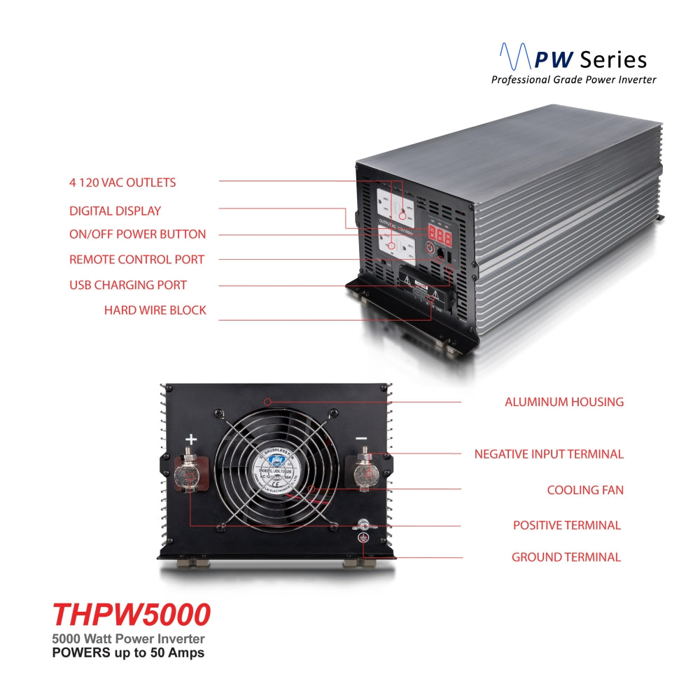 Thor THPW5000 5000 Watt Pure Sine Wave Inverter - Image 7