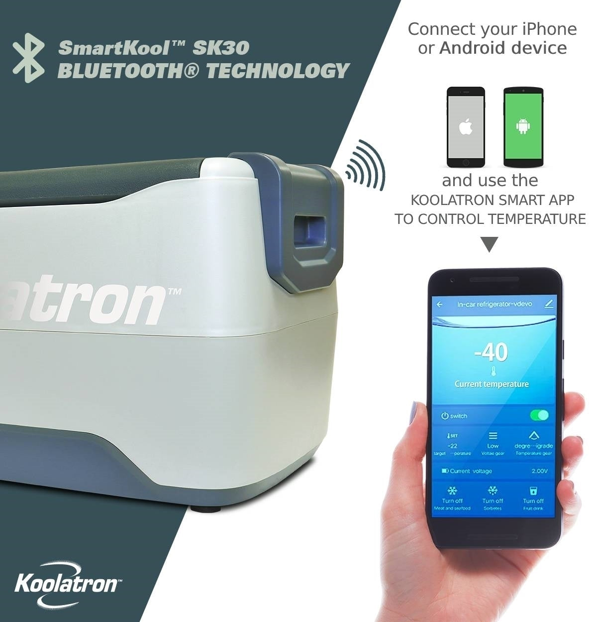 SmartKool SK40 AC/DC Bluetooth Enabled Cooler Freezer - Image 3